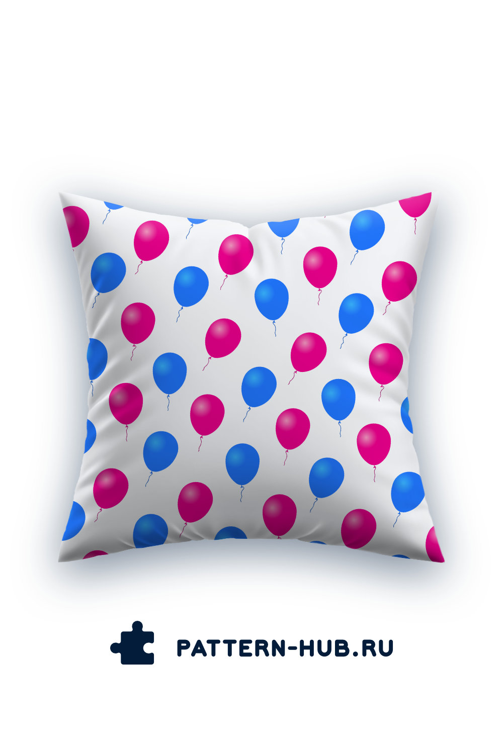 Pillow With Red And Blue Balloons