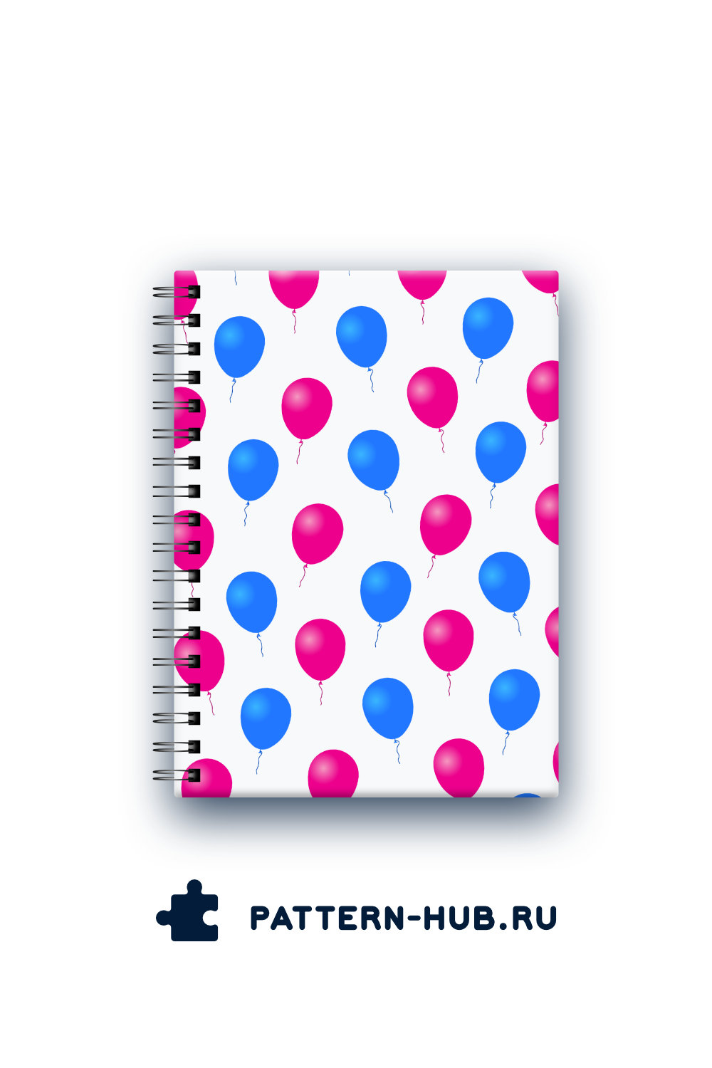Notebook With Red And Blue Balloons