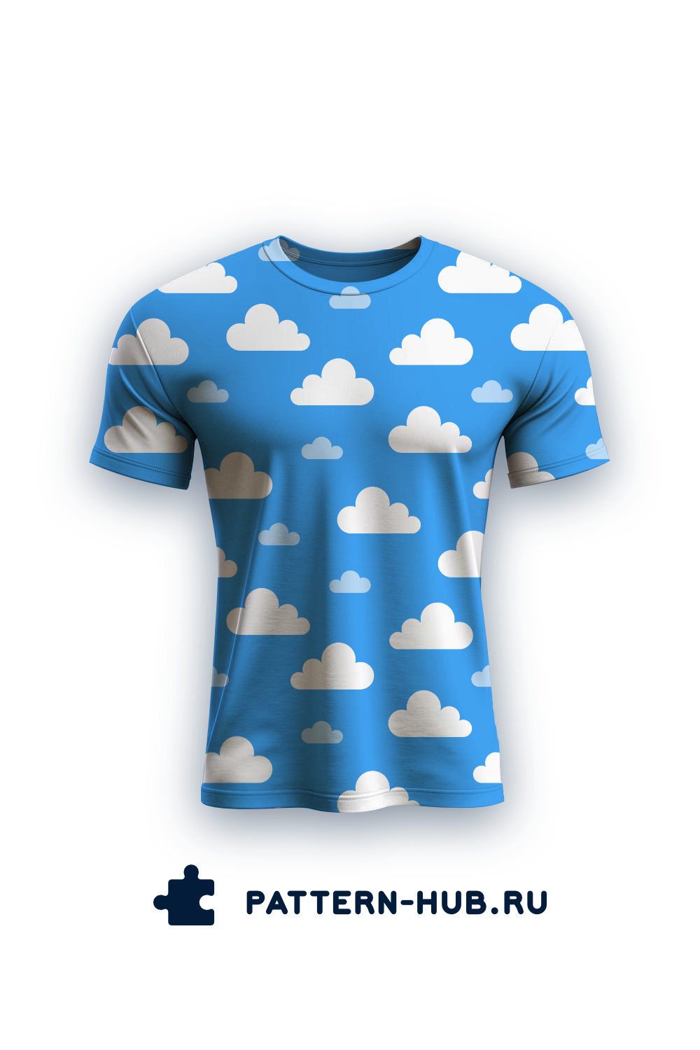 T-shirt With Clouds On Blue Background