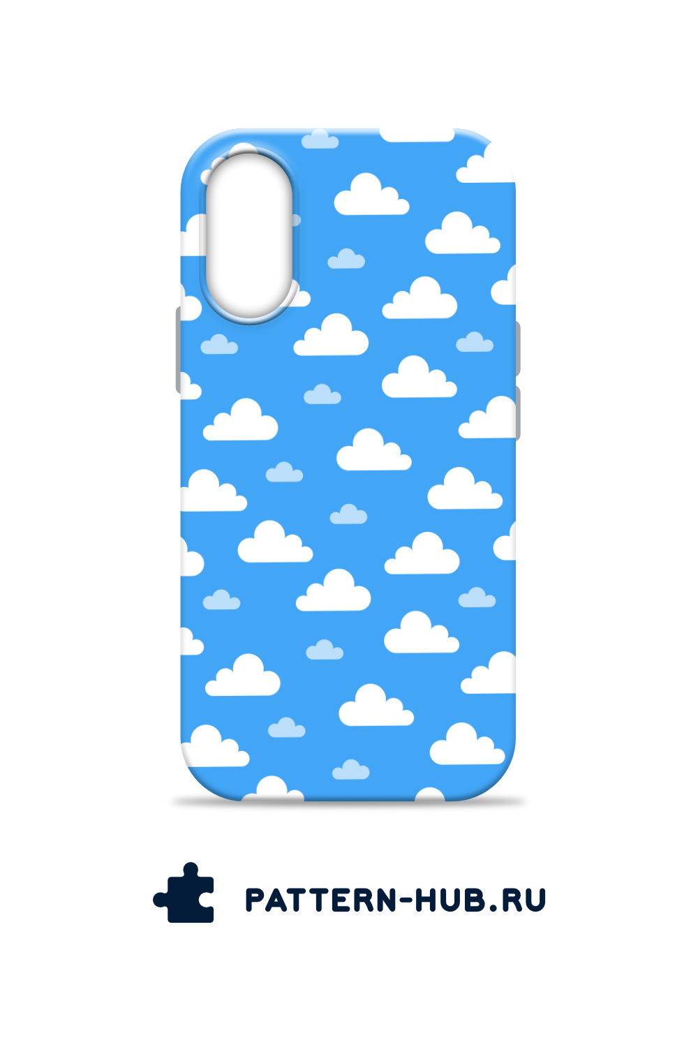 Phone Case With Clouds On Blue Background