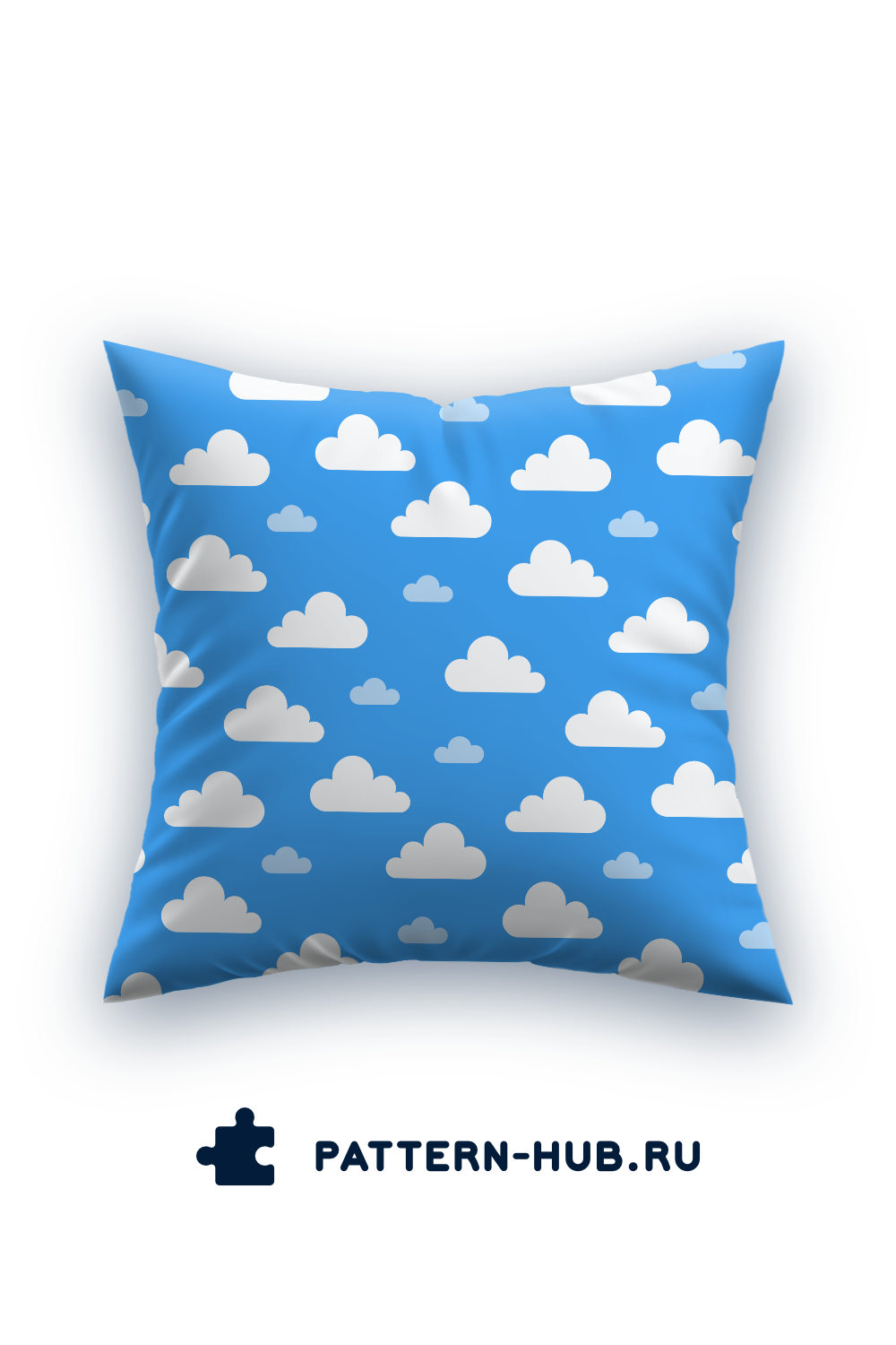 Pillow With Clouds On Blue Background
